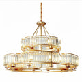 Decorative 6/ 8/ 10/ 12-Light Crystal Ceiling Chandelier Triangular Prism Island Light Fixture Metal Shade for Living Room-King Lamps