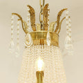 8/12/15 Lights Decorative Empire Brass Candles Crystal Chandelier Romantic Foyer Living Room Ceiling Light Fixture in Pure Copper Finish-King Lamps