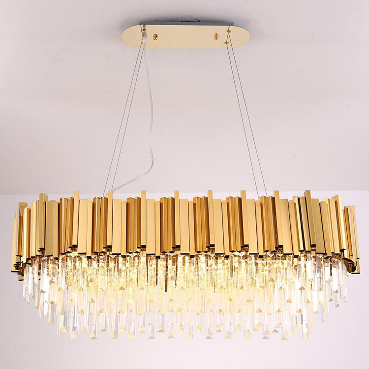 Elian Oval Crystal Chandelier-King Lamps