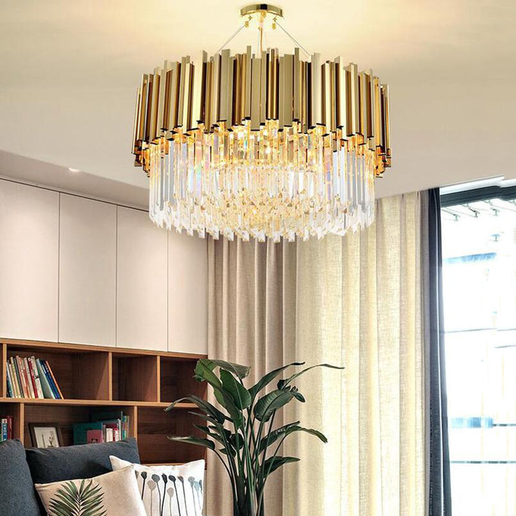 Elian Round Crystal Chandelier-King Lamps