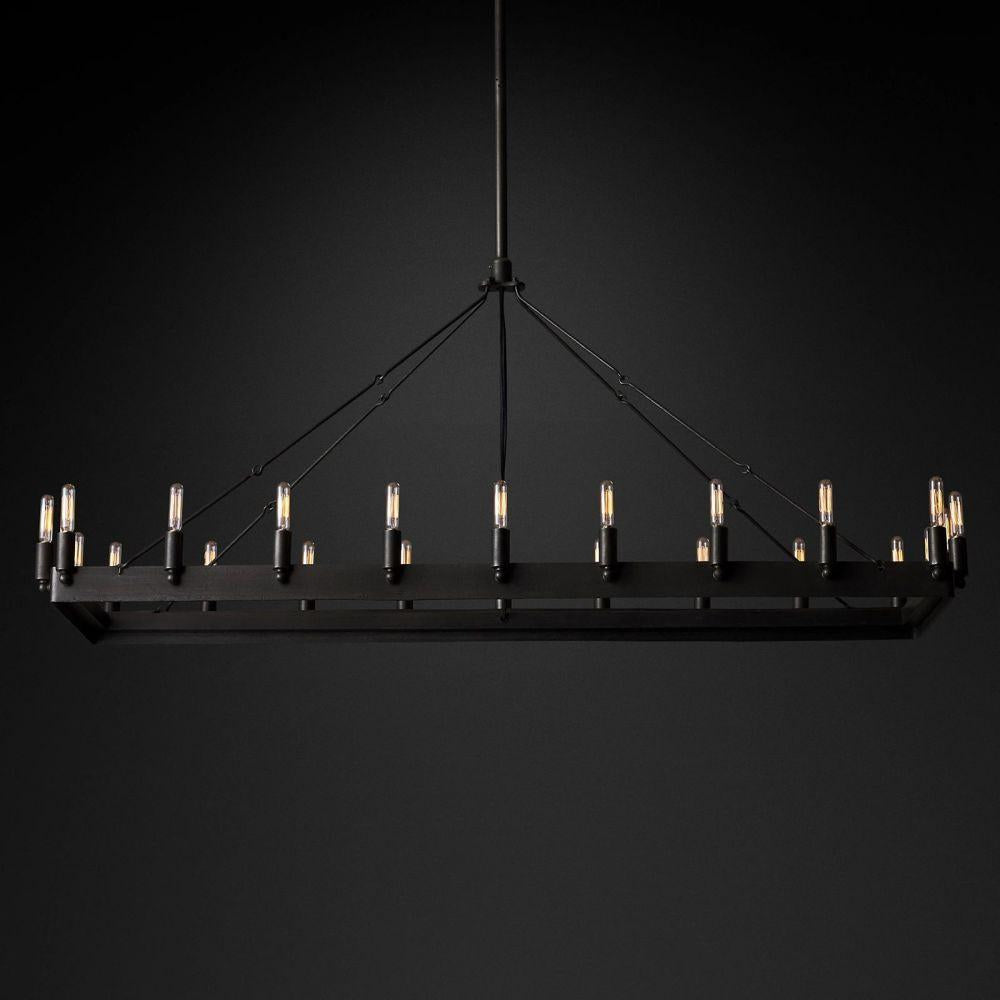 Camino Vintage Filament Rectangle Chandelier 52‘’L - King Lamps
