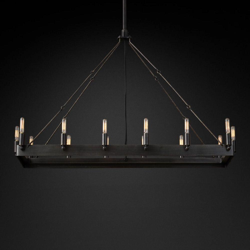 Camino Vintage Filament Rectangle Chandelier 41‘’L - King Lamps