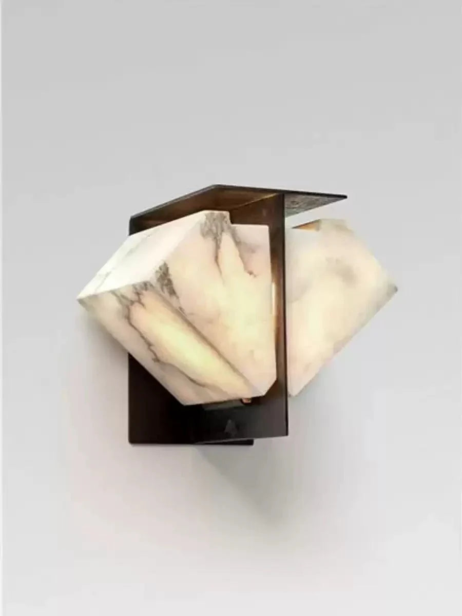 Folded Halo Alabaster Wall Sconce