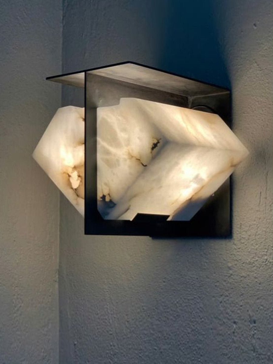 Folded Halo Alabaster Wall Sconce