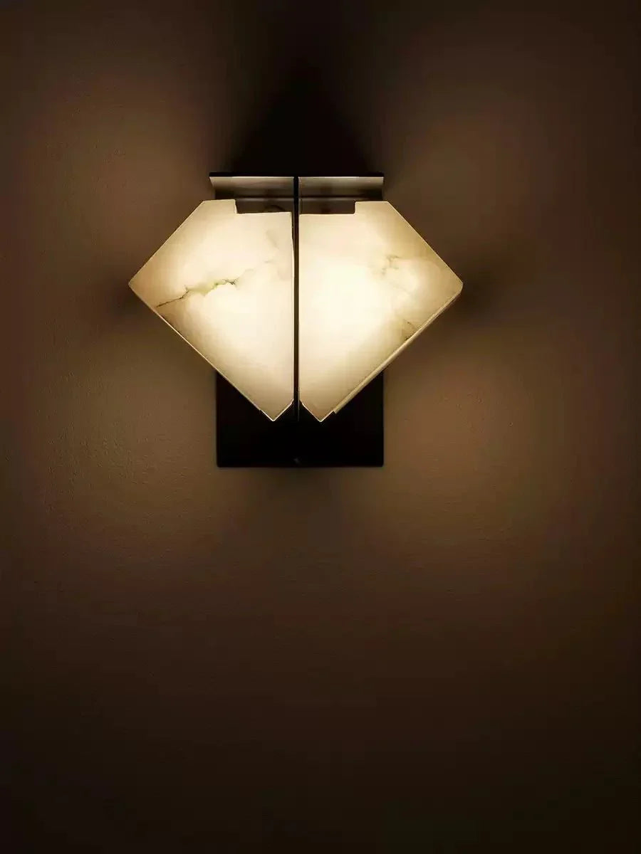 Folded Halo Alabaster Wall Sconce
