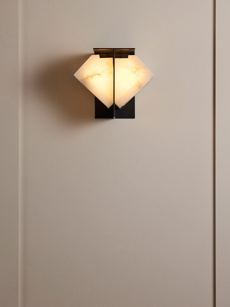 Folded Halo Alabaster Wall Sconce