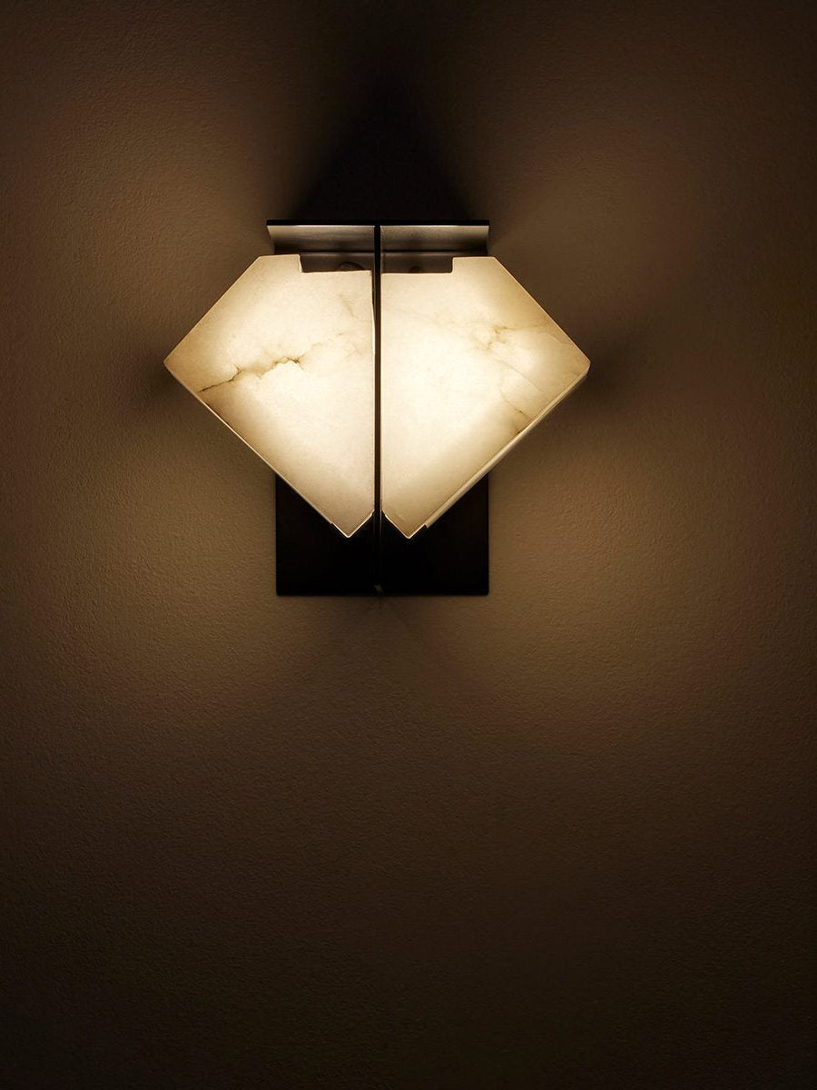 Folded Halo Alabaster Wall Sconce