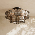 Amor 2-Tier Ghiaccio Glass Round Flushmount 18