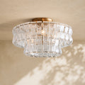 Amor 2-Tier Ghiaccio Glass Round Flushmount 18