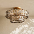 Amor 2-Tier Ghiaccio Glass Round Flushmount 18