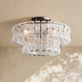 Amor 2-Tier Ghiaccio Glass Round Flushmount 18