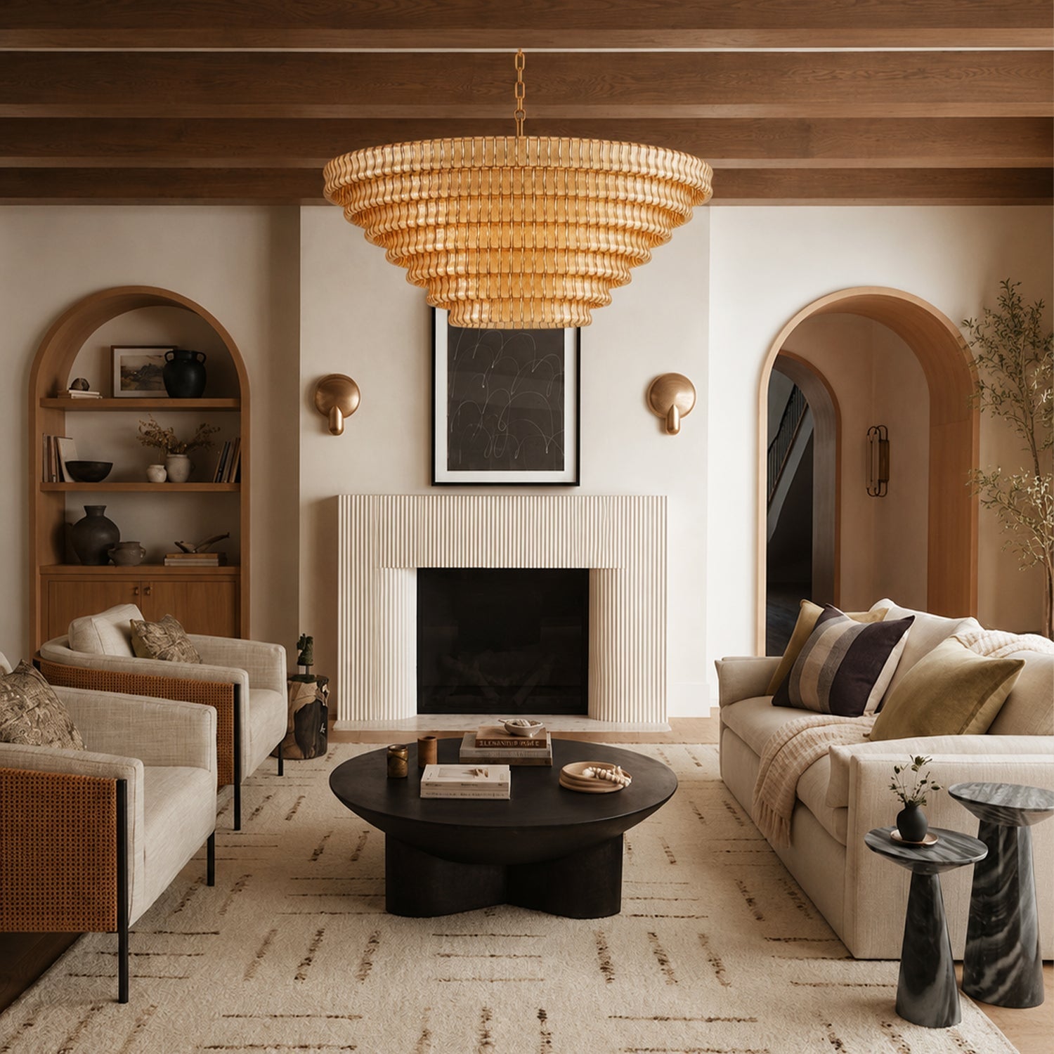 Amor 7-Tier Ghiaccio Glass Round Chandelier 60"