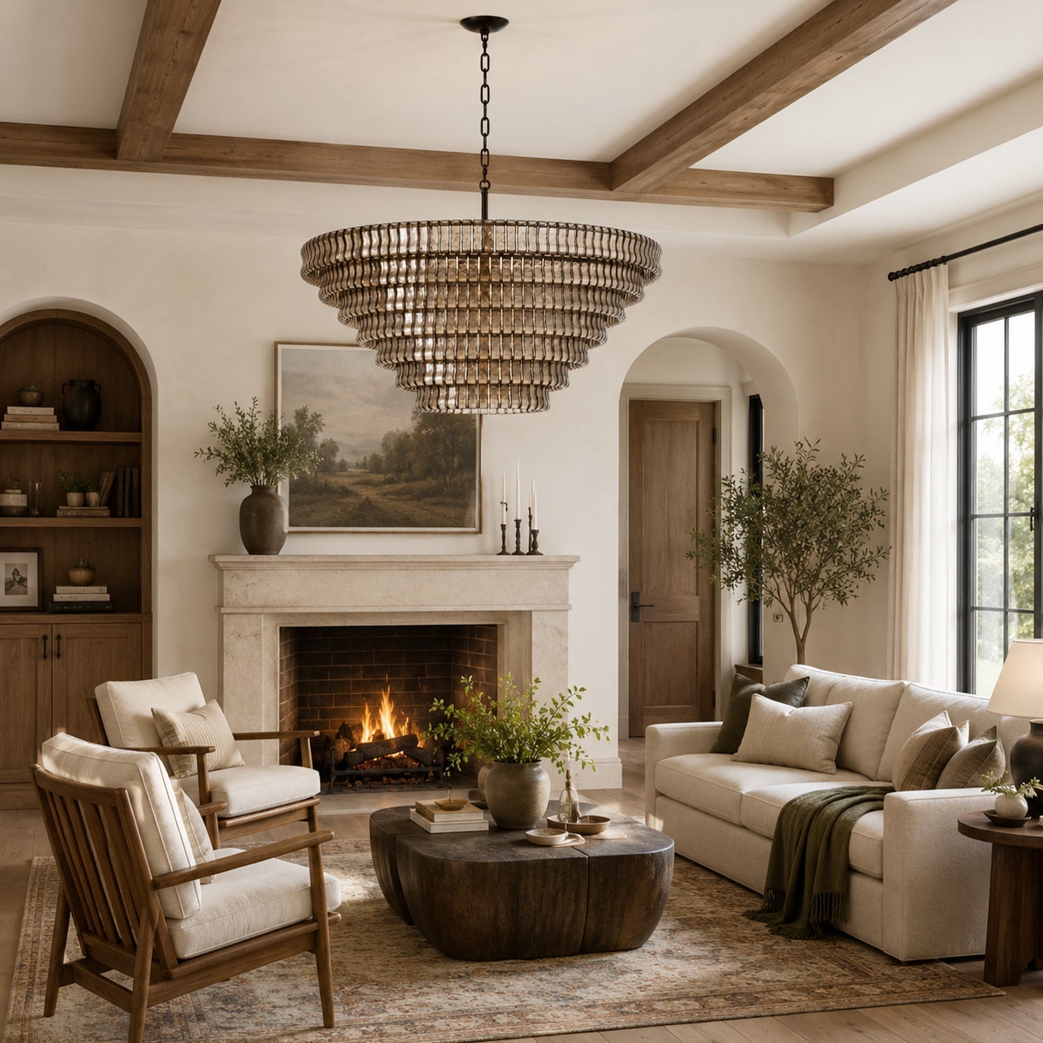 Amor 7-Tier Ghiaccio Glass Round Chandelier 60"