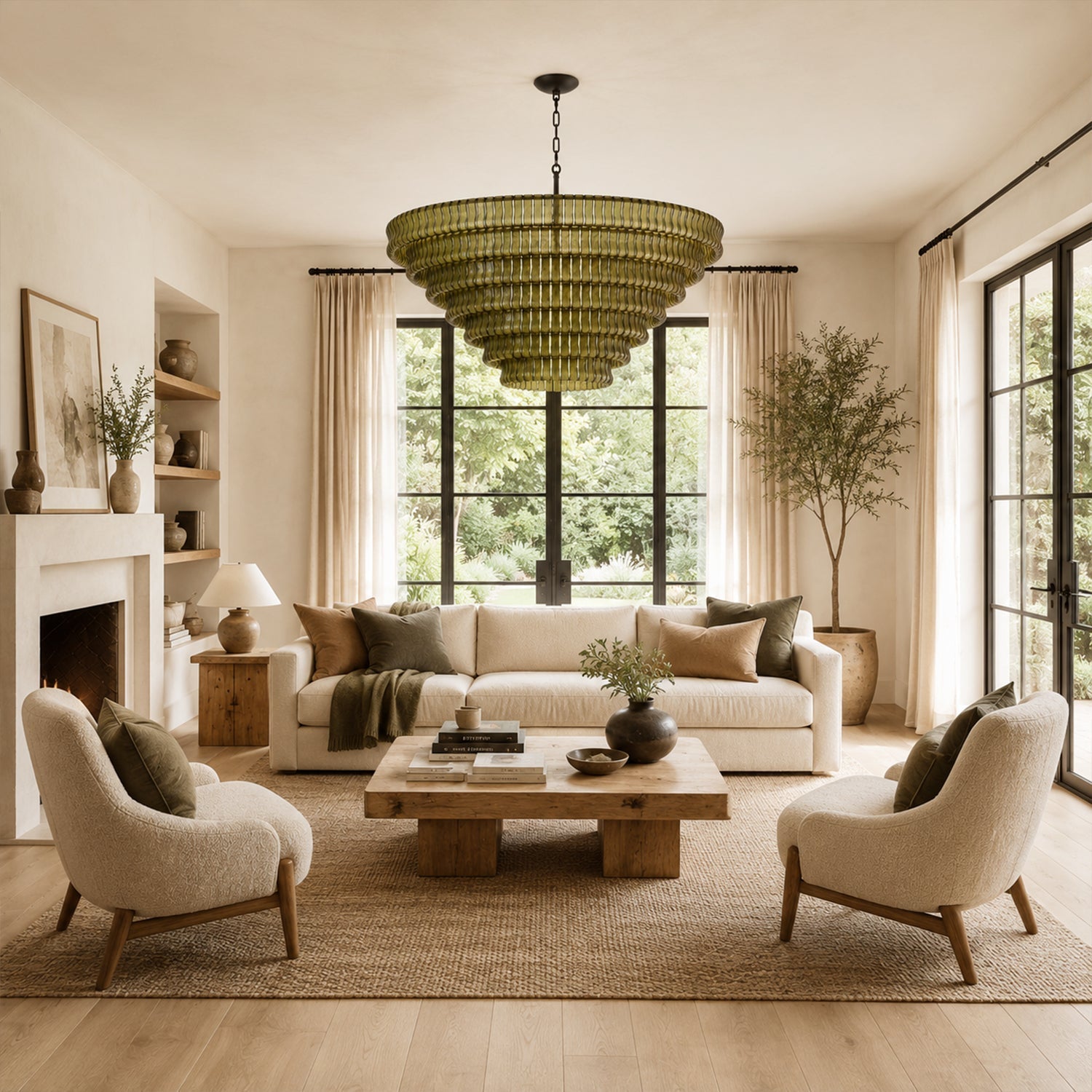 Amor 7-Tier Ghiaccio Glass Round Chandelier 60"