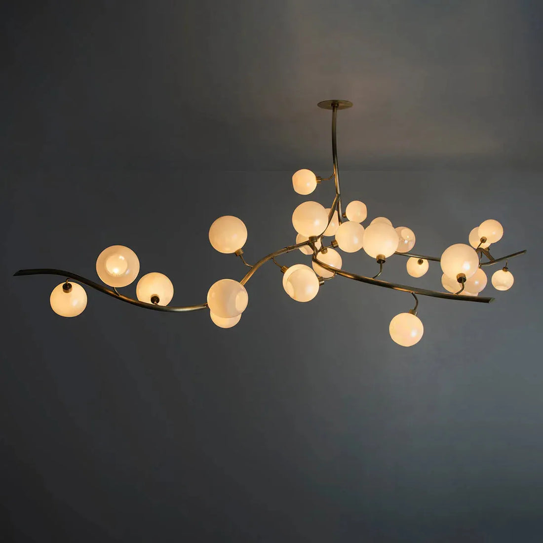 Contemporary Hand-blown Glass Globes Branch Chandelier for Dining Room Living Room and Kitchen Island - King Lamps