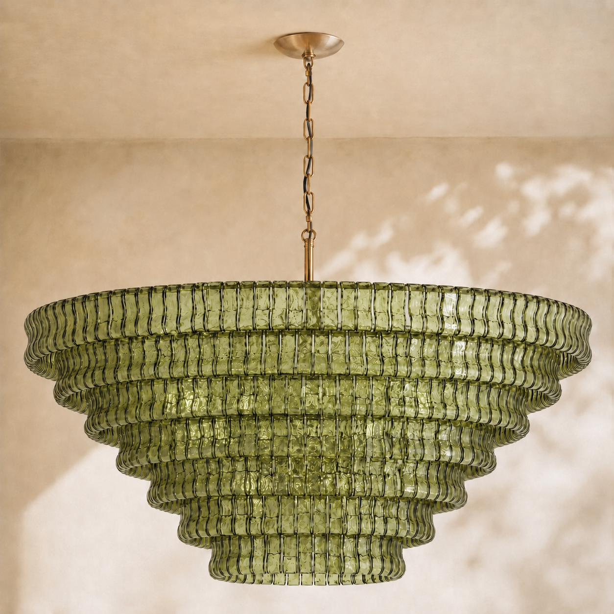 Amor 7-Tier Ghiaccio Glass Round Chandelier 60"