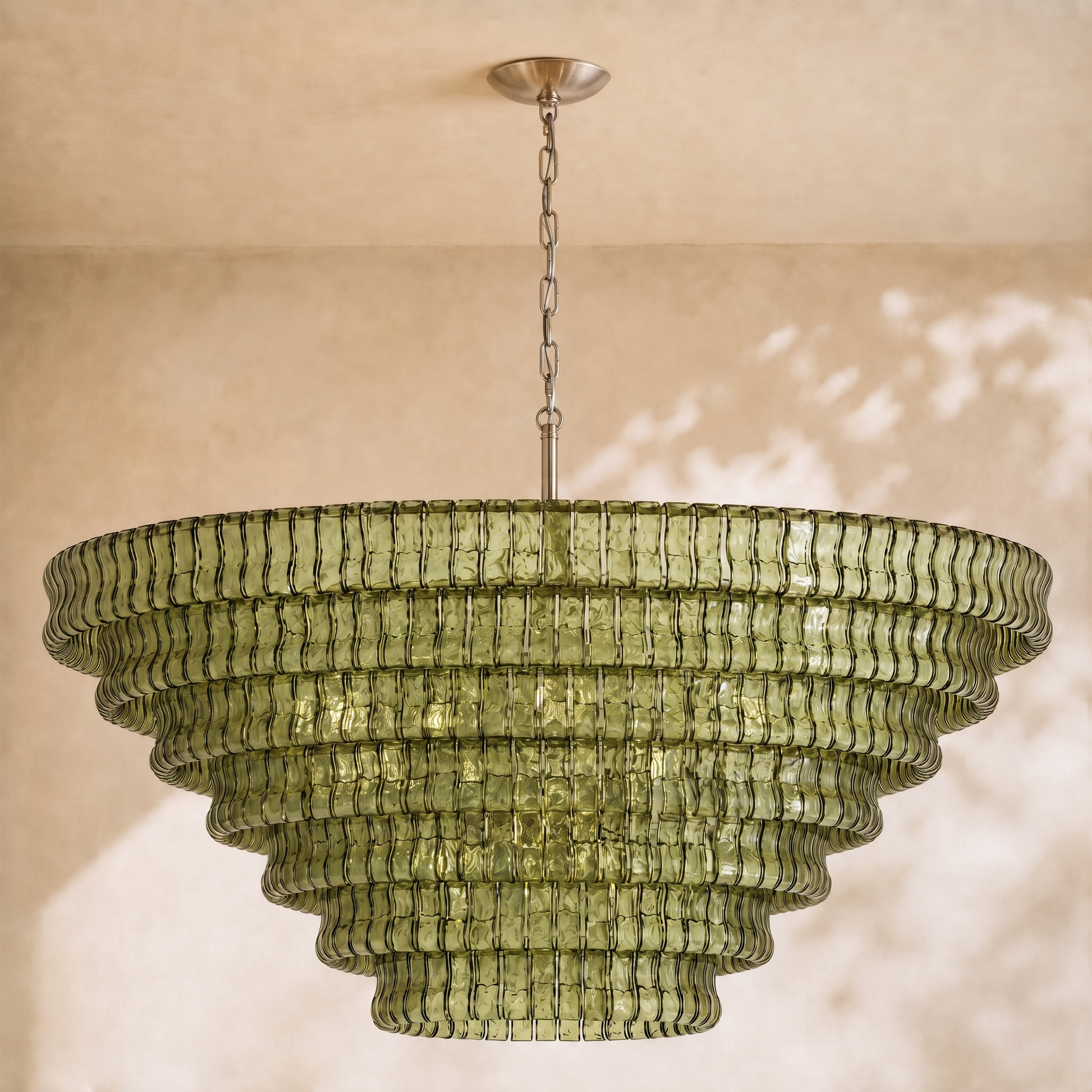 Amor 7-Tier Ghiaccio Glass Round Chandelier 60"