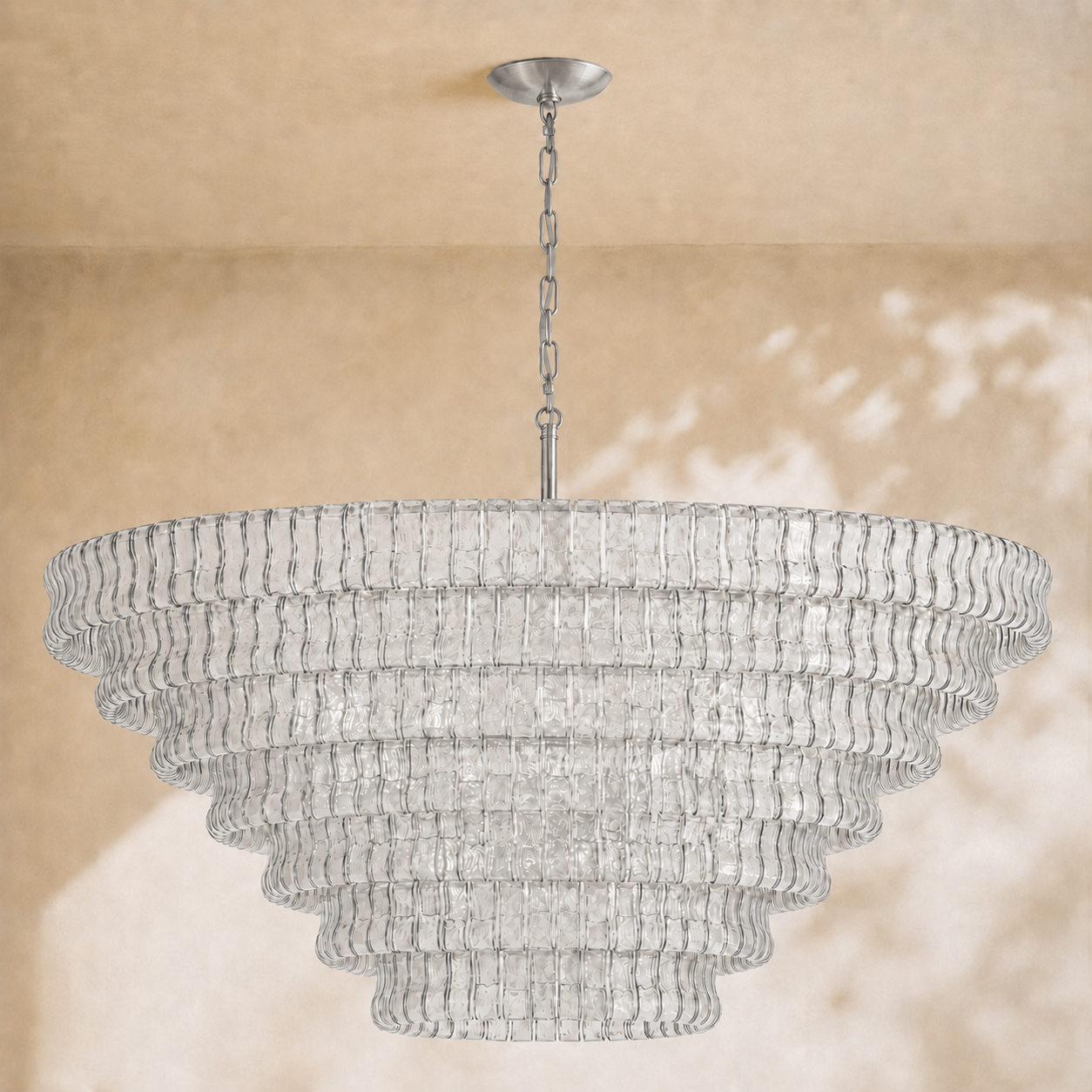 Amor 7-Tier Ghiaccio Glass Round Chandelier 60"