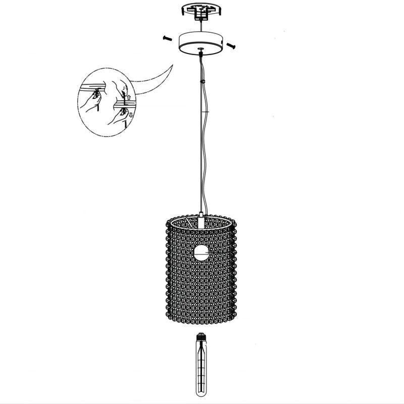 Halo Crystal Pendant 12"H - King Lamps