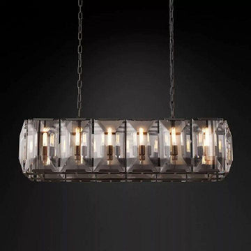 Harlow Crystal Rectangular Chandelier 42" - King Lamps
