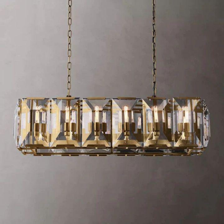 Harlow Crystal Rectangular Chandelier 42" - King Lamps
