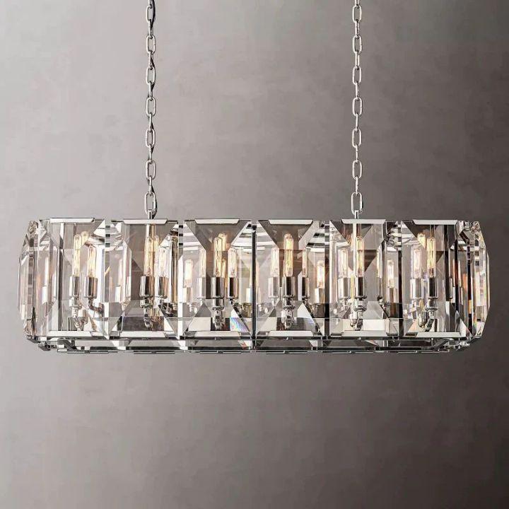 Harlow Crystal Rectangular Chandelier 42" - King Lamps