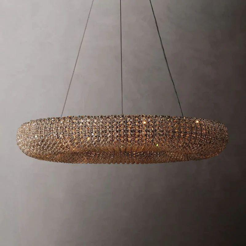 Halo Crystal Round LED Chandelier 32" - King Lamps