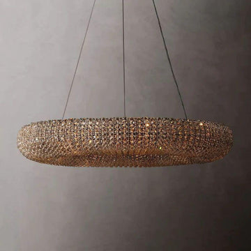 Halo Crystal Round LED Chandelier 32" - King Lamps