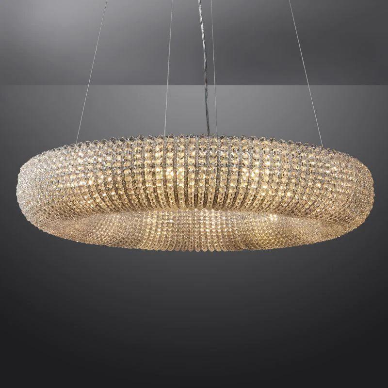 Halo Crystal Round LED Chandelier 32" - King Lamps