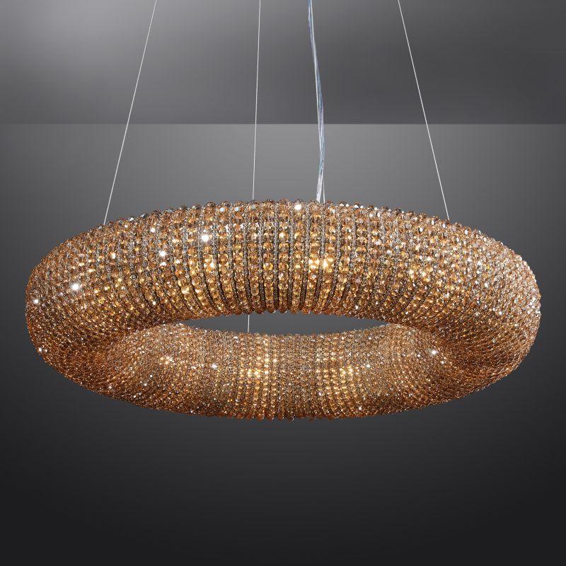 Halo Crystal Round LED Chandelier 32" - King Lamps