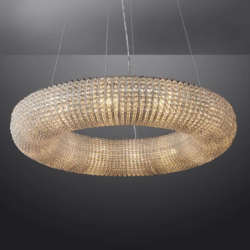 Halo Crystal Round LED Chandelier 41" - King Lamps