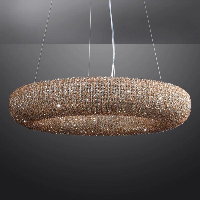 Halo Crystal Round LED Chandelier 59" - King Lamps