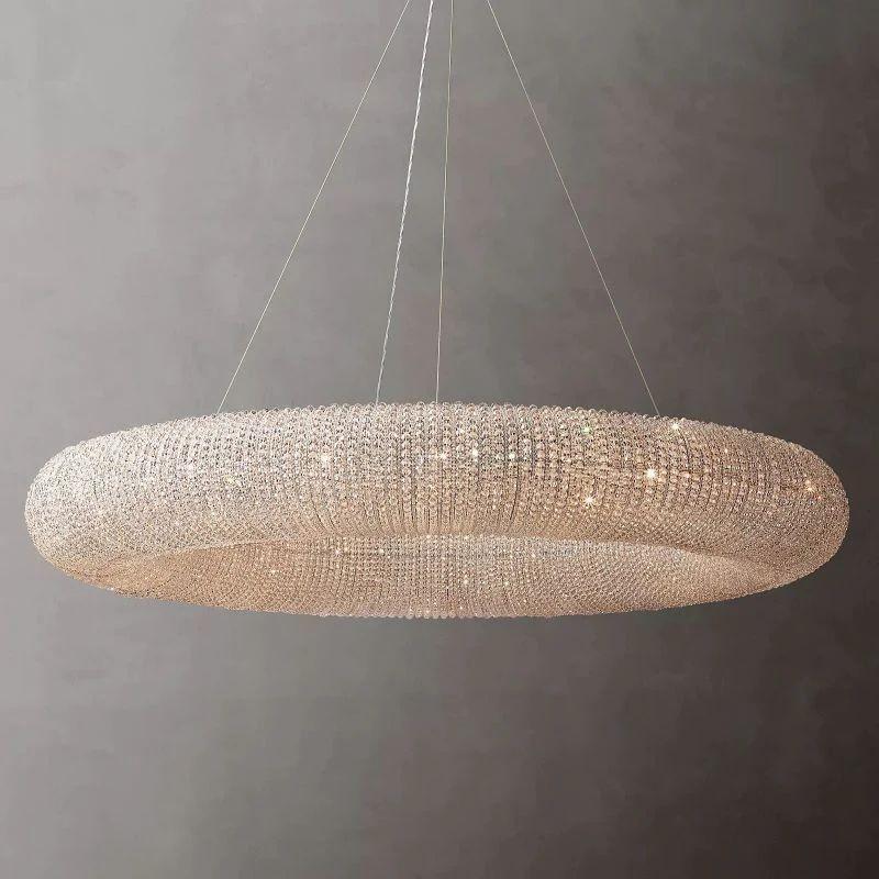 Halo Crystal Round LED Chandelier 59" - King Lamps