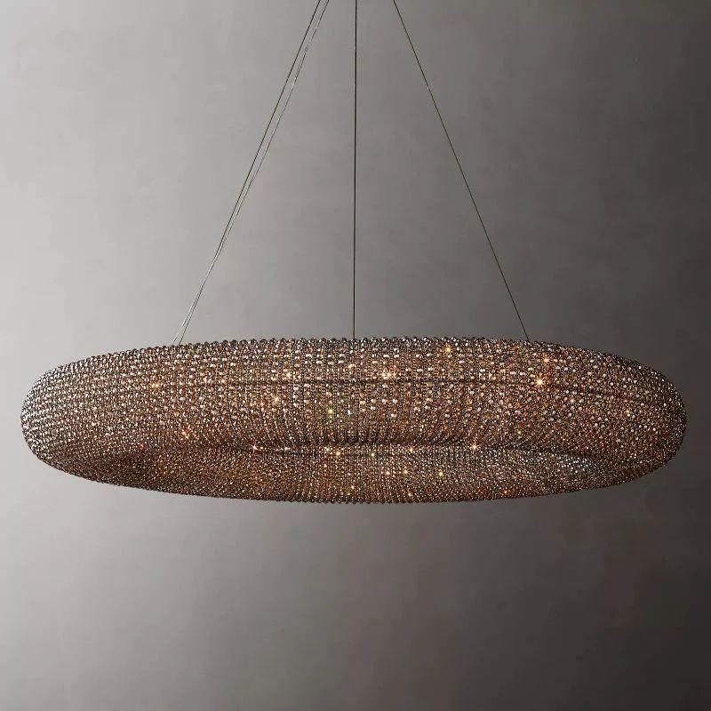 Halo Crystal Round LED Chandelier 59" - King Lamps