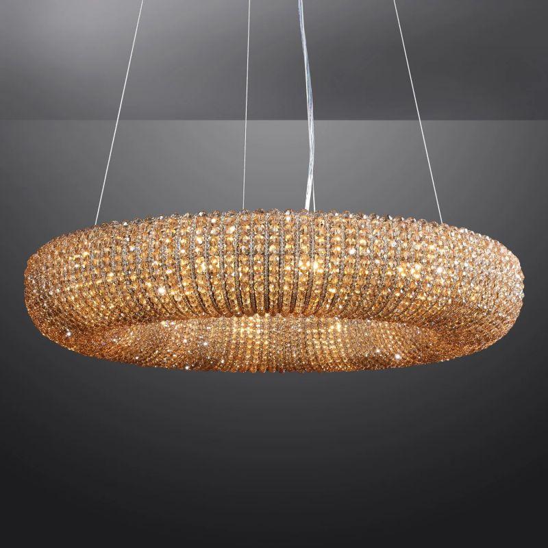 Halo Crystal Round LED Chandelier 59" - King Lamps