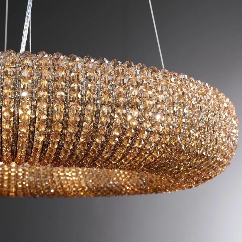 Halo Crystal Round LED Chandelier 59" - King Lamps