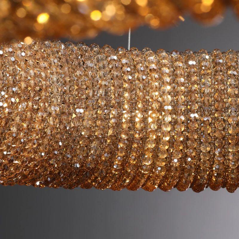 Halo Crystal Round LED Chandelier 59" - King Lamps