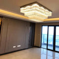 Modern Extra 2/3 Tiered Flush Mount Crystal Chandelier for Large Area - King Lamps