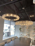 Oversized Modern Ring Pendant Light/Round Crystal Chandelier for Living/Dining Room/Bedroom-King Lamps