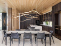 Modern Simple Brass Waving Chandelier for Living/Dining Room/Kitchen Island - King Lamps