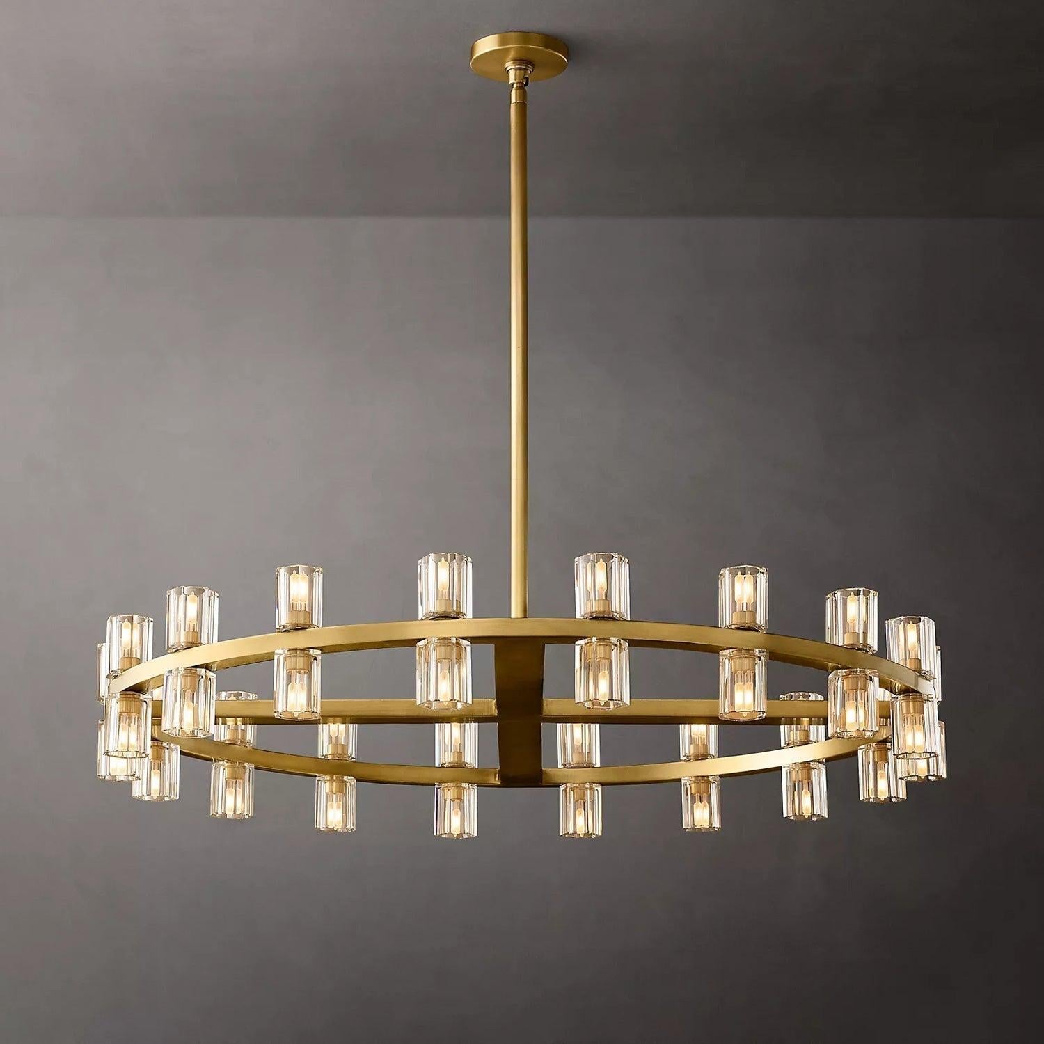 Arcachon Crystal Round Chandelier 36" - King Lamps