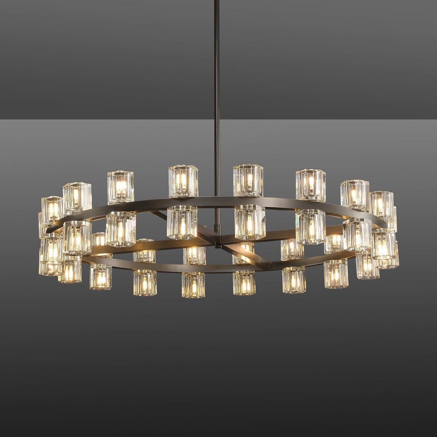 Arcachon Crystal Round Chandelier 36" - King Lamps