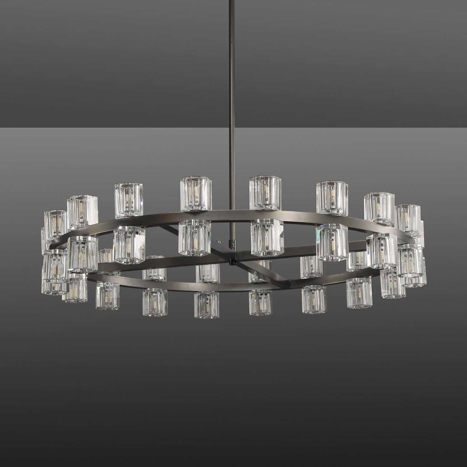 Arcachon Crystal Round Chandelier 36" - King Lamps