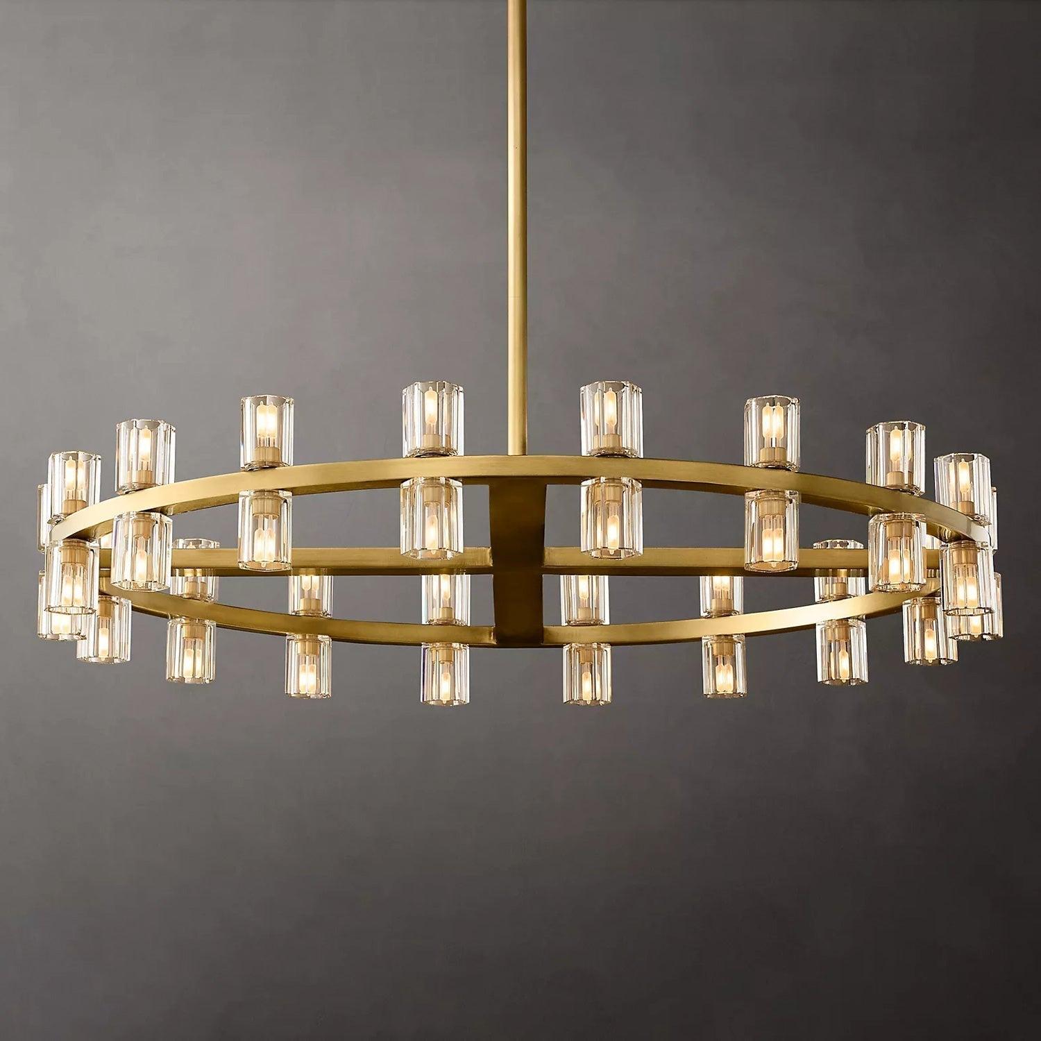 Arcachon Crystal Round Chandelier 36" - King Lamps