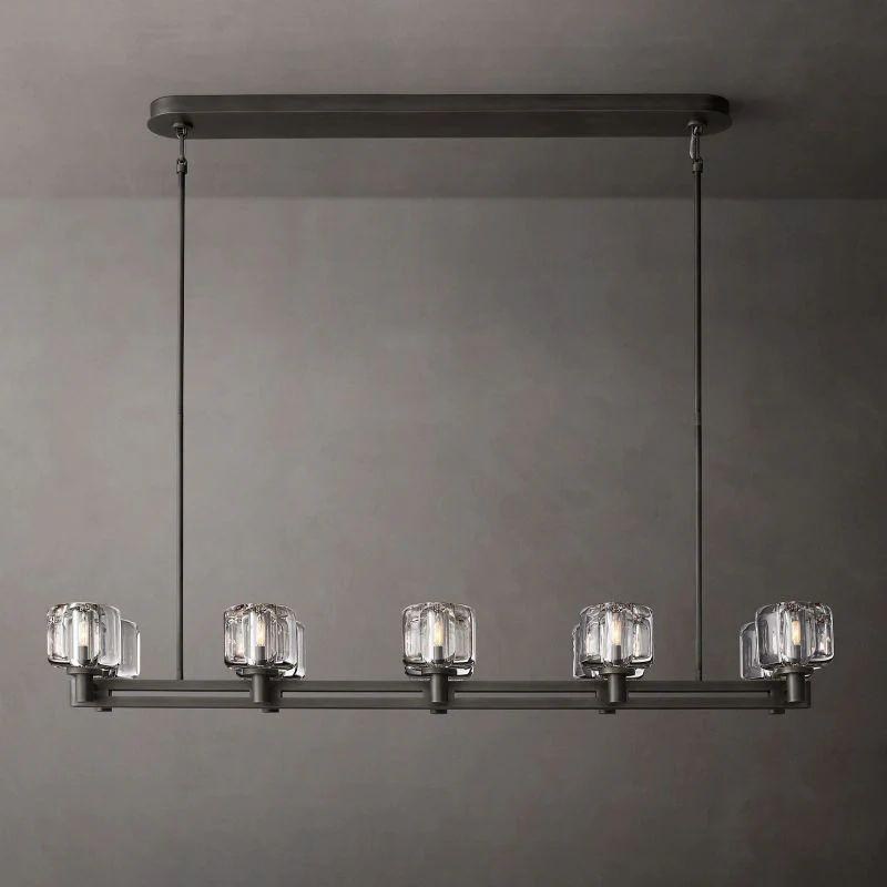 Demaret Crystal Double Linear Chandelier 54'' - King Lamps