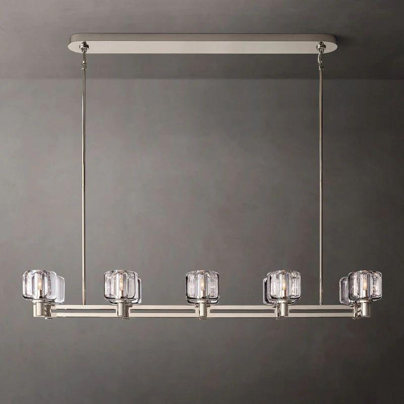 Demaret Crystal Double Linear Chandelier 54'' - King Lamps