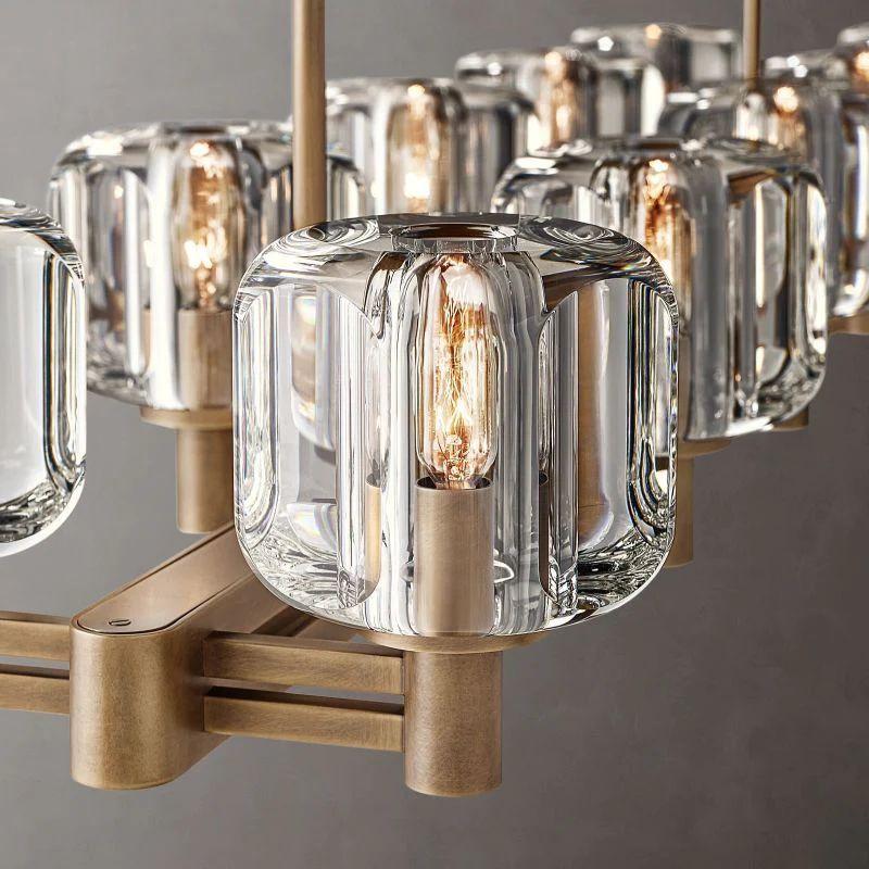 Demaret Crystal Double Linear Chandelier 54'' - King Lamps