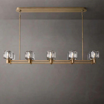 Demaret Crystal Double Linear Chandelier 54'' - King Lamps