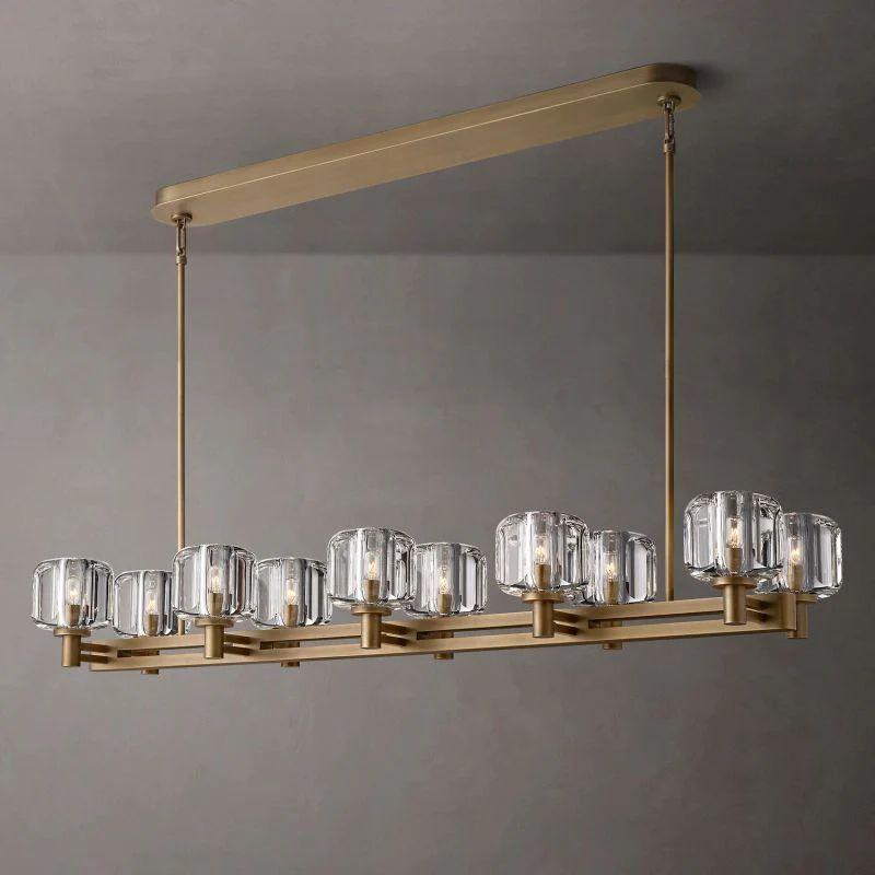 Demaret Crystal Double Linear Chandelier 54'' - King Lamps