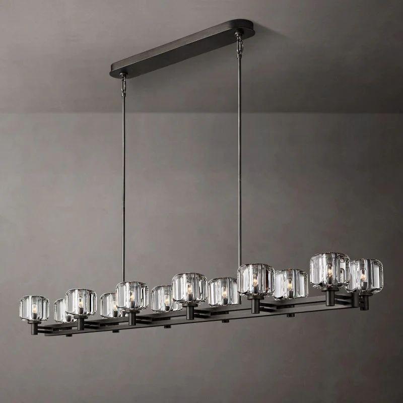 Demaret Crystal Double Linear Chandelier 72'' - King Lamps